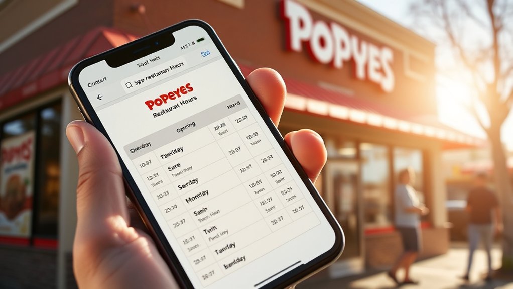 check popeyes hours online
