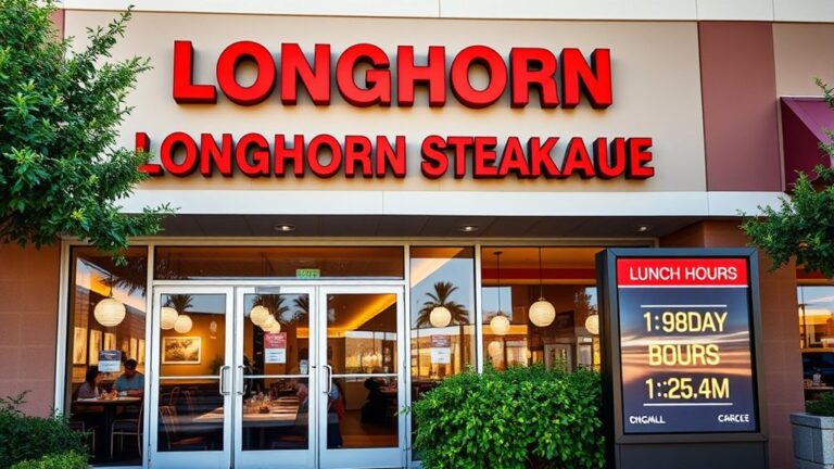 longhorn steakhouse lunch timings
